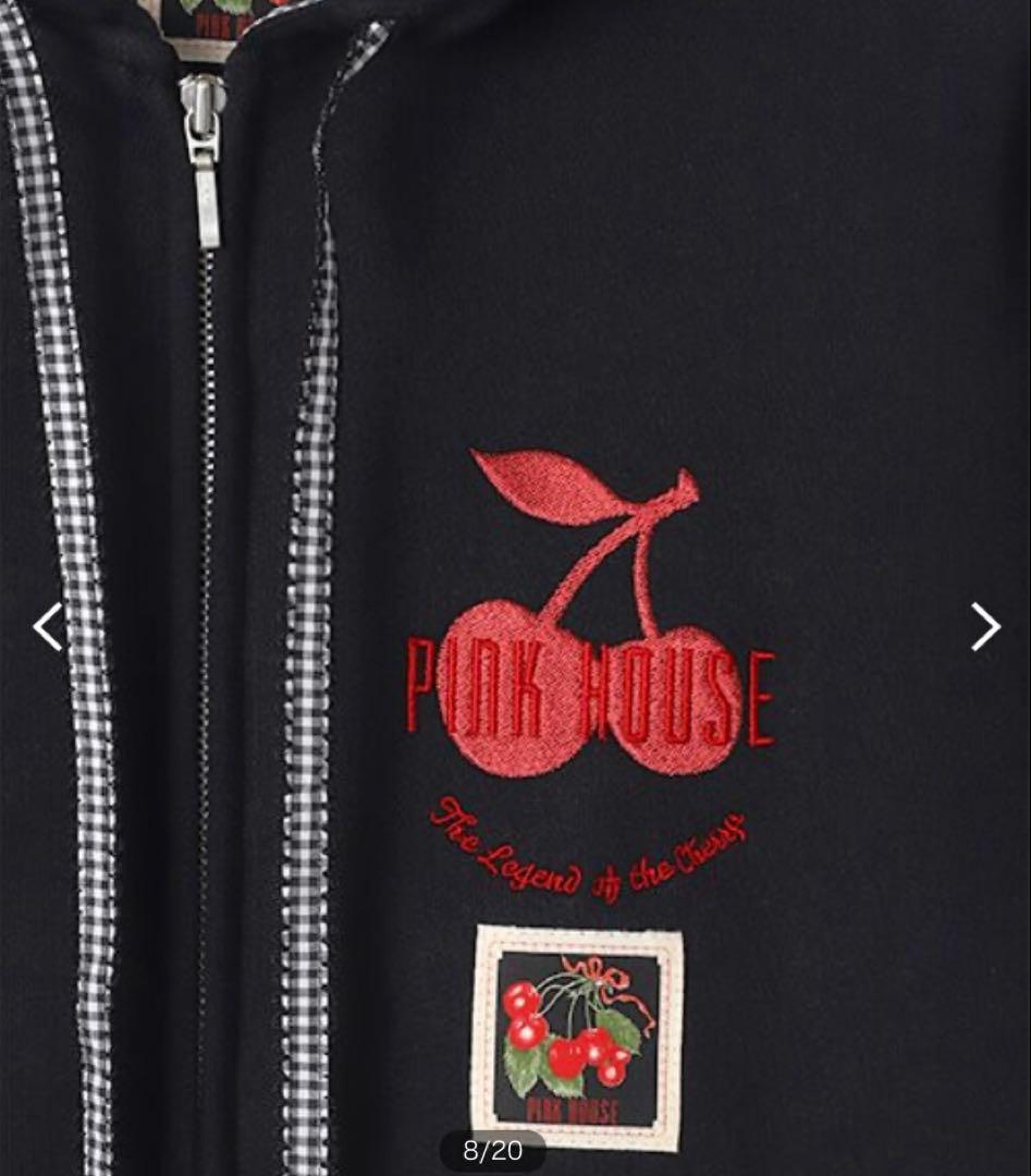 さらに値下げ美品！完売ピンクハウスいちご＆チェリーミーティングアップリケパーカ黒