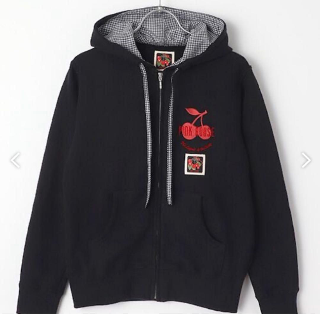 さらに値下げ美品！完売ピンクハウスいちご＆チェリーミーティングアップリケパーカ黒