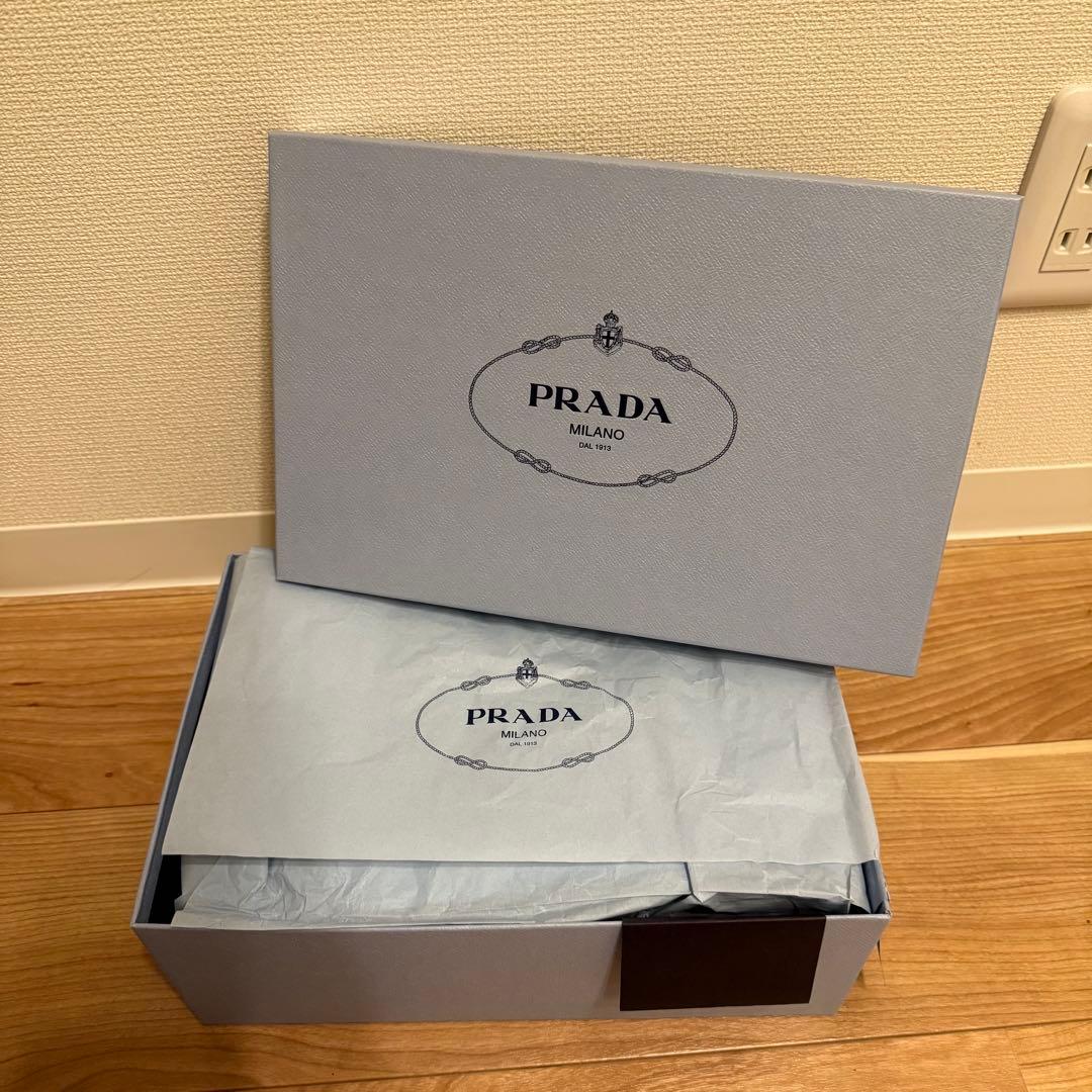 PRADA ベージュファー ミュールサンダル