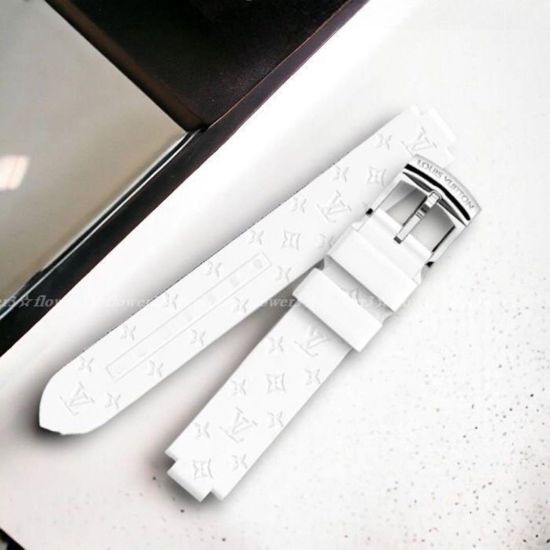 【正規品】ルイ・ヴィトン タンブール用 17mm ホワイトモノグラムラバーベルト