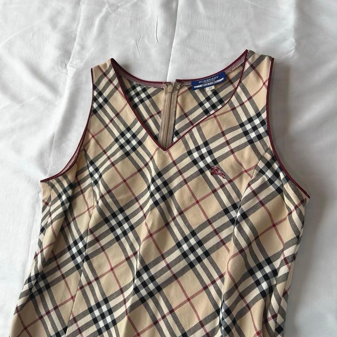バーバリー ブルーレーベル ノースリーブ ワンピース ノバチェック ホースロゴ