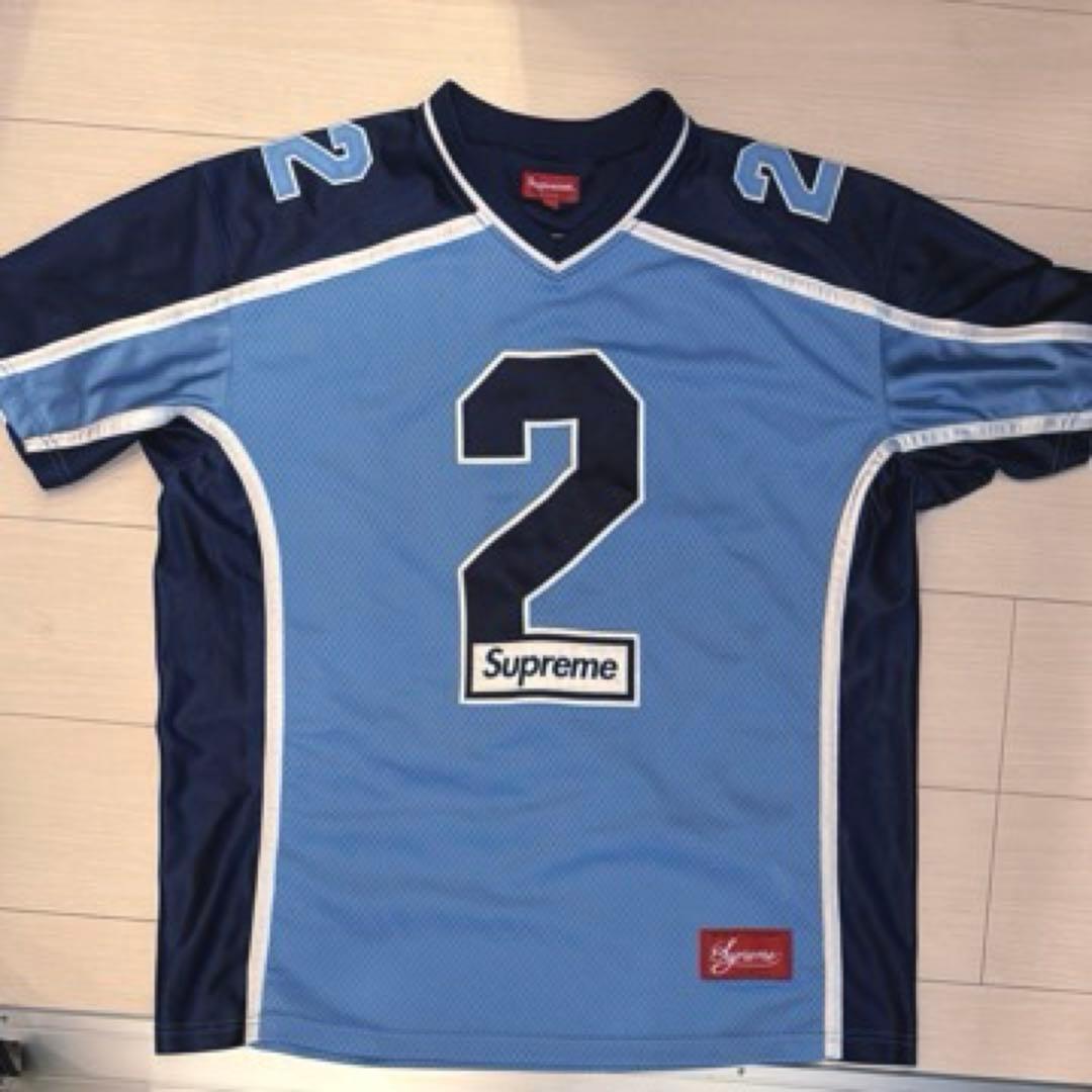 supreme Tシャツ フットボール ジャージ ライトブルー Lサイズ