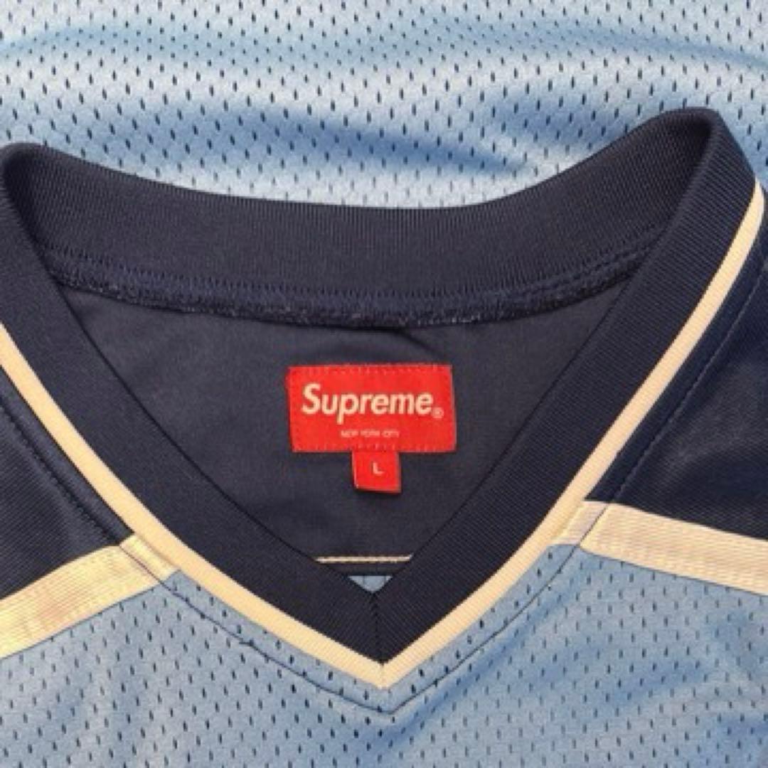 supreme Tシャツ フットボール ジャージ ライトブルー Lサイズ