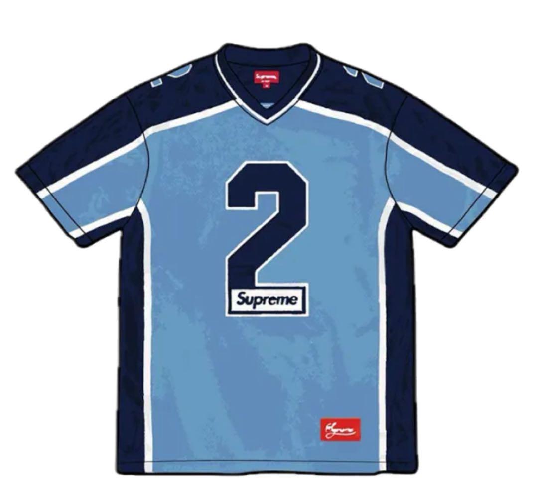 supreme Tシャツ フットボール ジャージ ライトブルー Lサイズ
