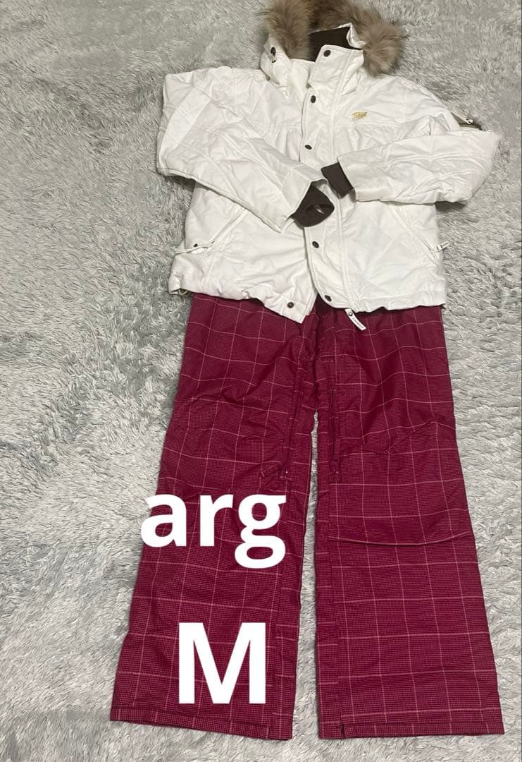 TRANSCOOT arg スノーボードウェア　M 上下セット ピンク　白　匿名