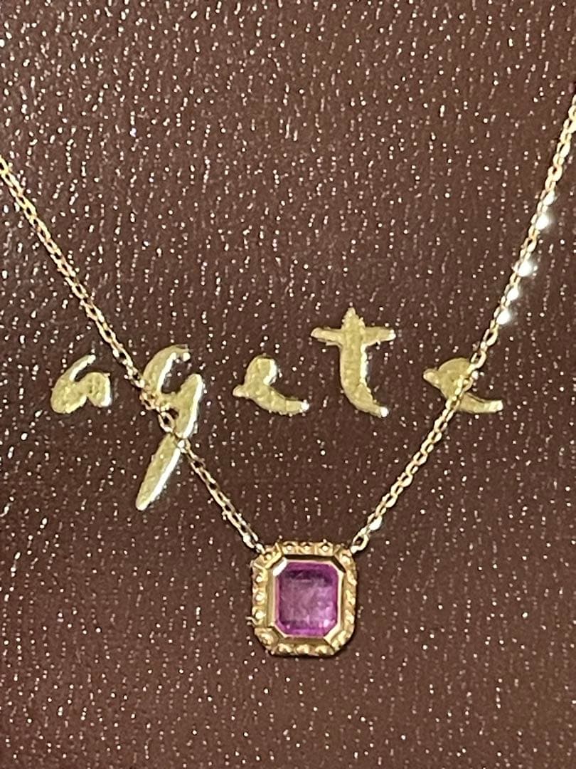 【agete】 K10 ルビーネックレス