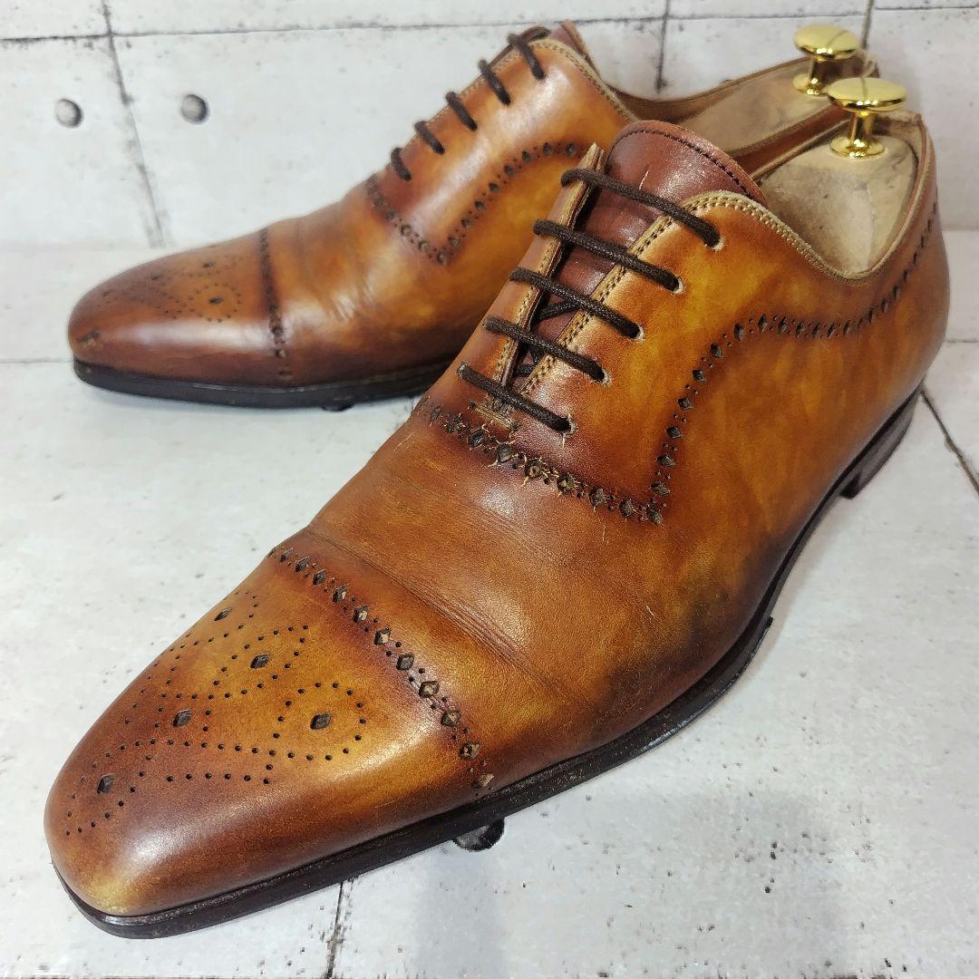 マグナーニ MAGNANNI 41 パティーヌ ストレートチップ メダリオン 茶