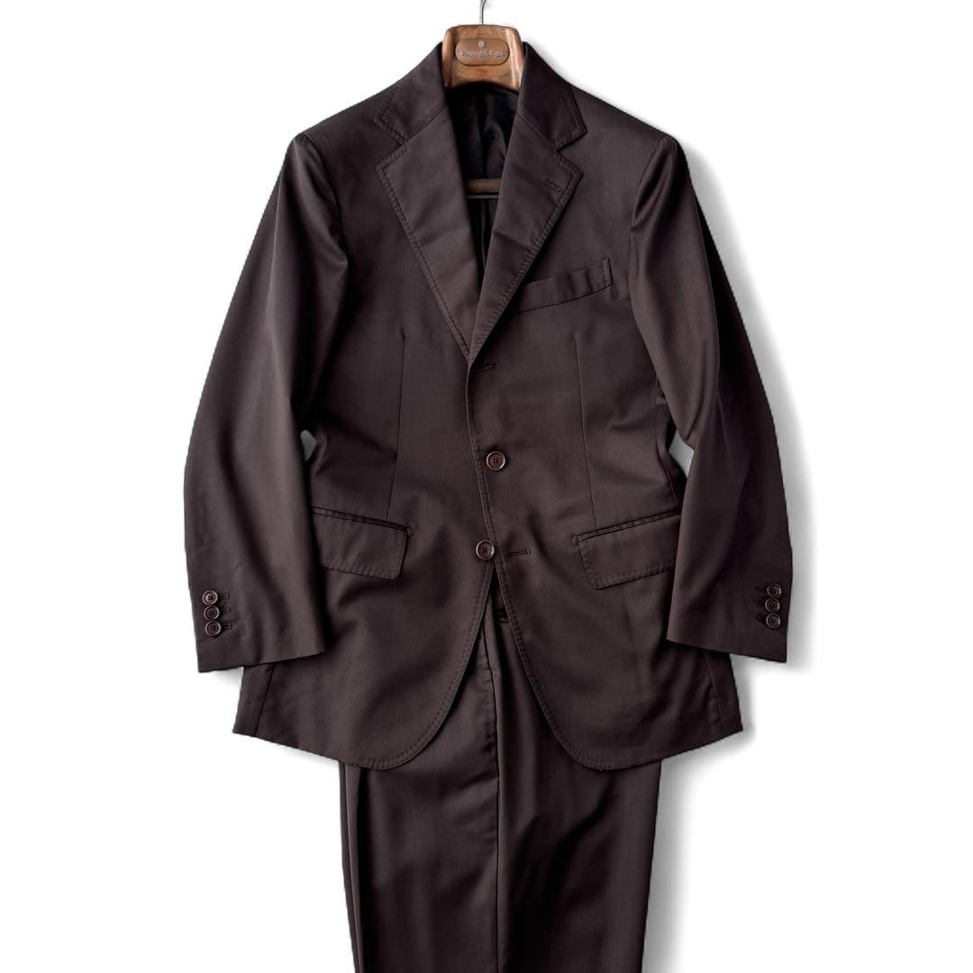 De Petrillo デ ペトリロ ジャケット セットアップ スーツ 茶 S程
