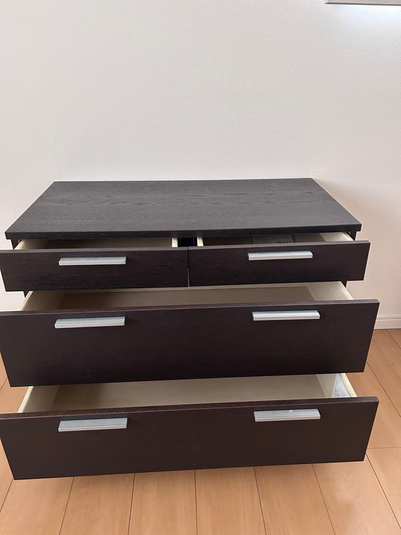 ACTUSオーク木製チェスト 収納引き出し6つ 　展示品