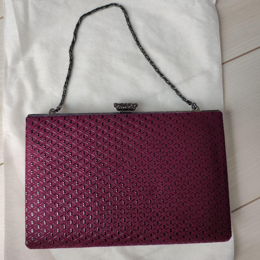 印傳屋 パーティーバッグ パープル レディース 美品