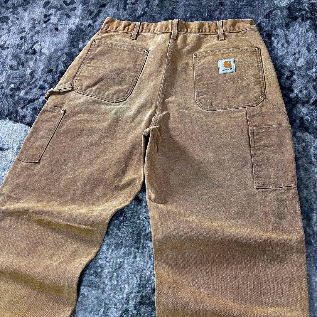 希少ダック地 ダブルニー ペンキ ワークパンツ 古着 一点物 良フェード