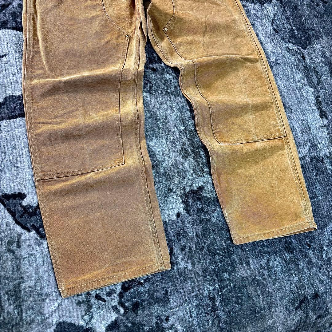 希少ダック地 ダブルニー ペンキ ワークパンツ 古着 一点物 良フェード