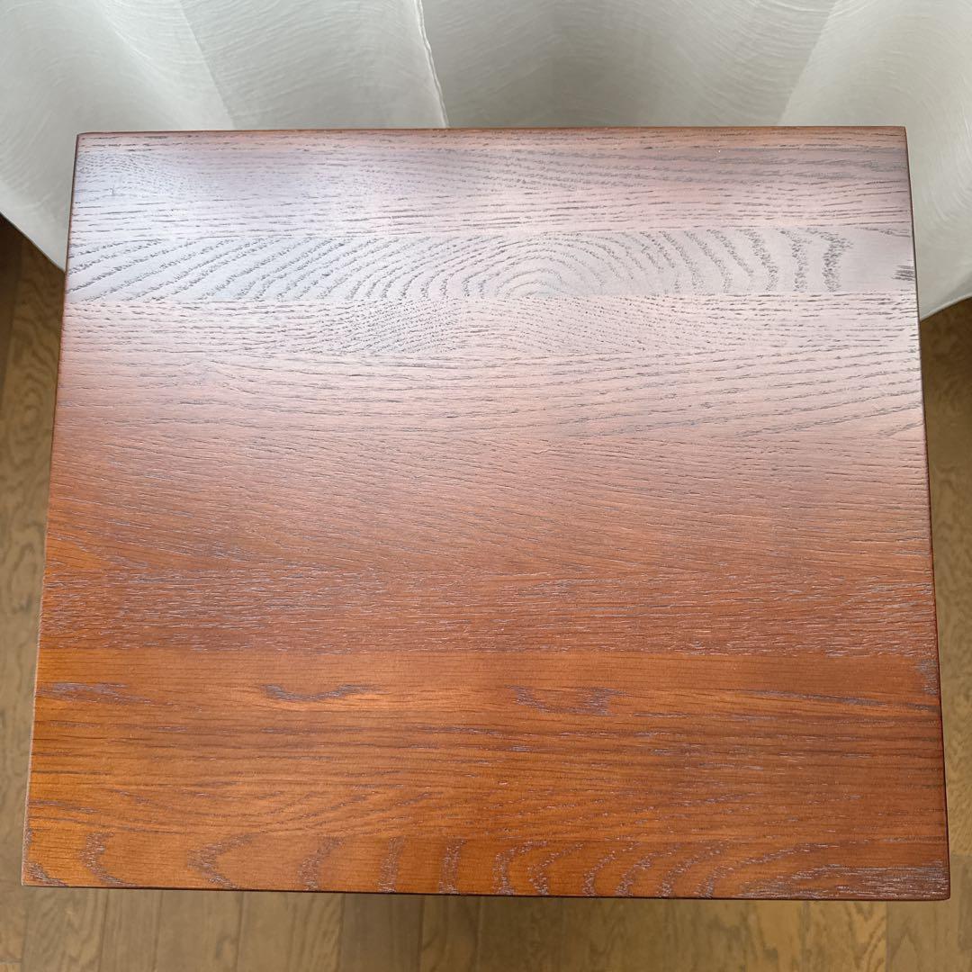 柴様 ② サイドテーブル　ナイトテーブル　組み立て不用　　オーク×ゴールド