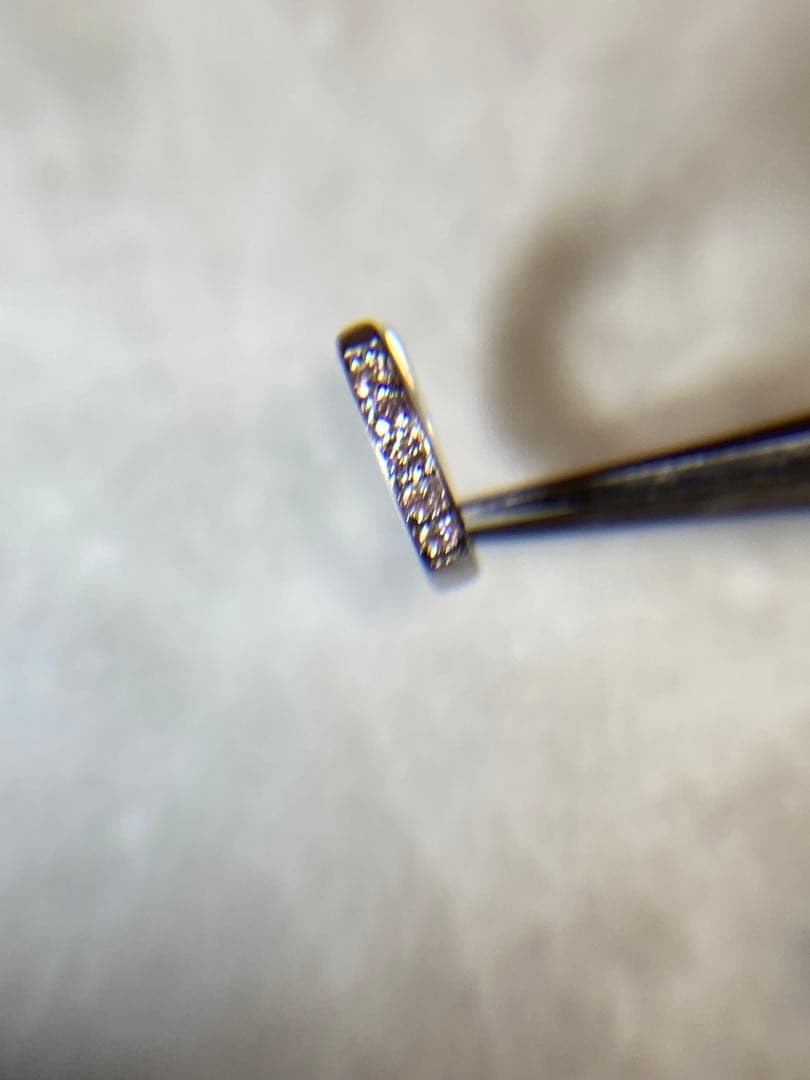 10金ダイヤモンド0.05ctバー型ピアス(片耳用)