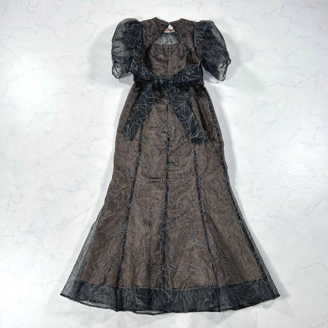 LILY BROWN　エンボスオーガンジーLilyグリッタードレス　ブラック　0