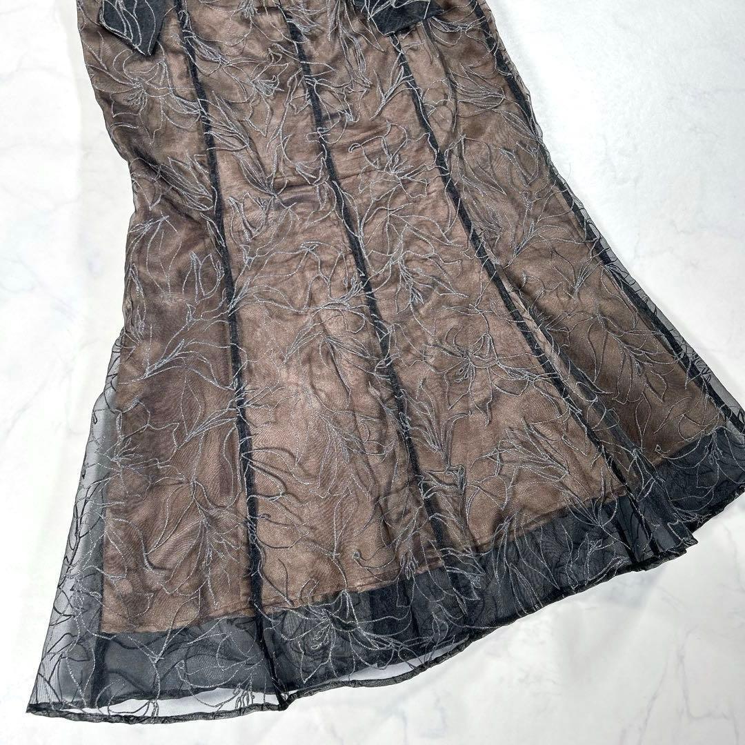 LILY BROWN　エンボスオーガンジーLilyグリッタードレス　ブラック　0