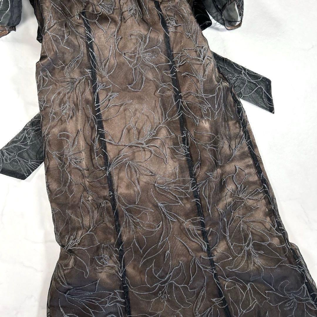 LILY BROWN　エンボスオーガンジーLilyグリッタードレス　ブラック　0