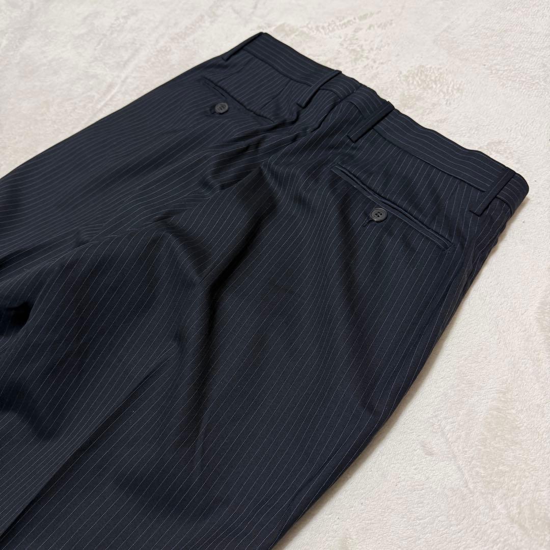 美品　グッチ　スーツセットアップ　ストライプ　黒　M位