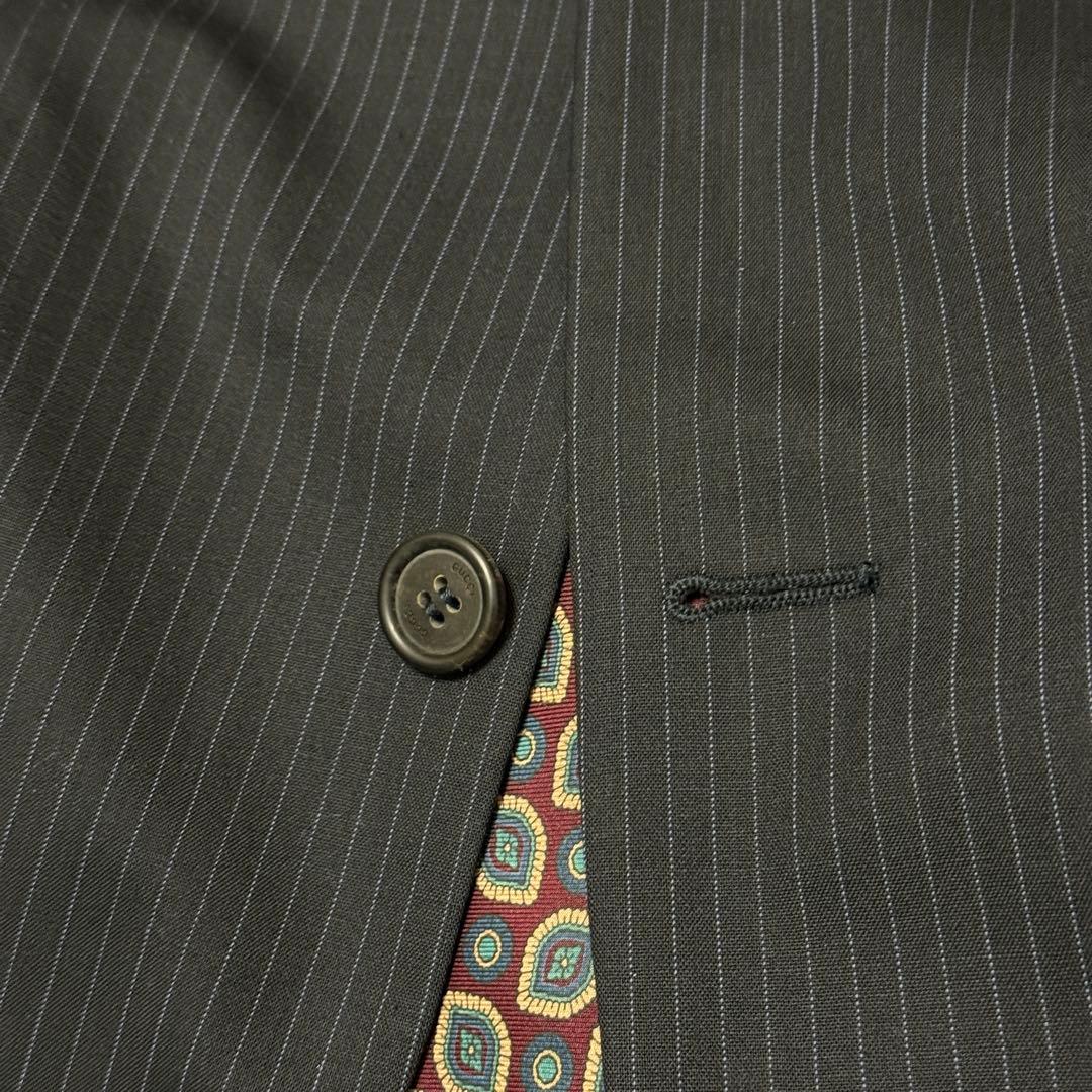 美品　グッチ　スーツセットアップ　ストライプ　黒　M位