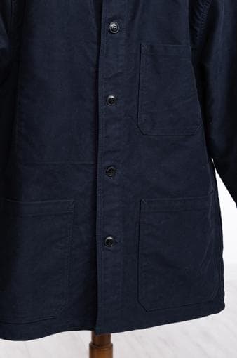 FOB FACTORY F2373 フレンチ モールスキンJKT ネイビー LL