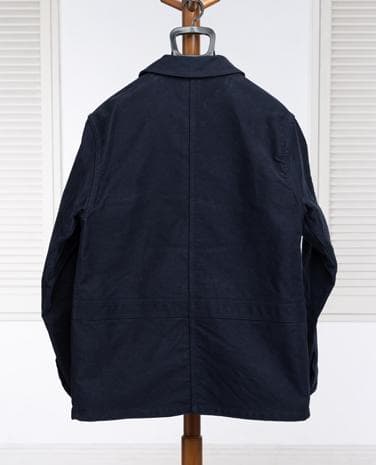 FOB FACTORY F2373 フレンチ モールスキンJKT ネイビー LL