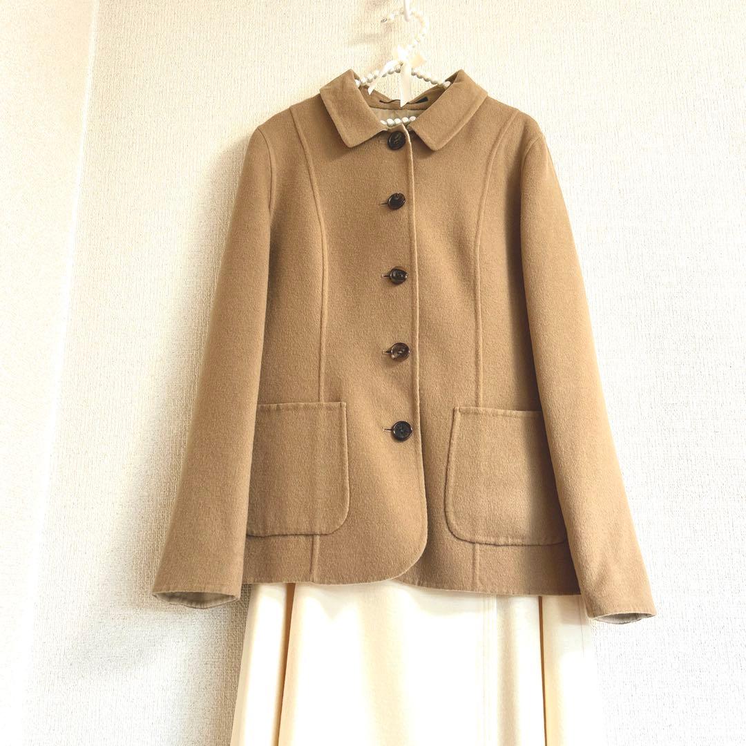 歳末セール‼️DAKS ウールコート ベージュ&アイボリー 暖かくて上品 40