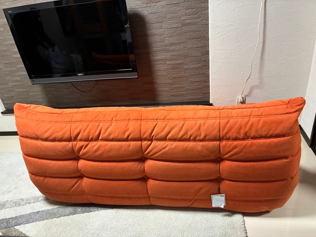 EBK87 リーンロゼ TOGO トーゴ 3人掛けソファ オレンジ系 3Pソファ