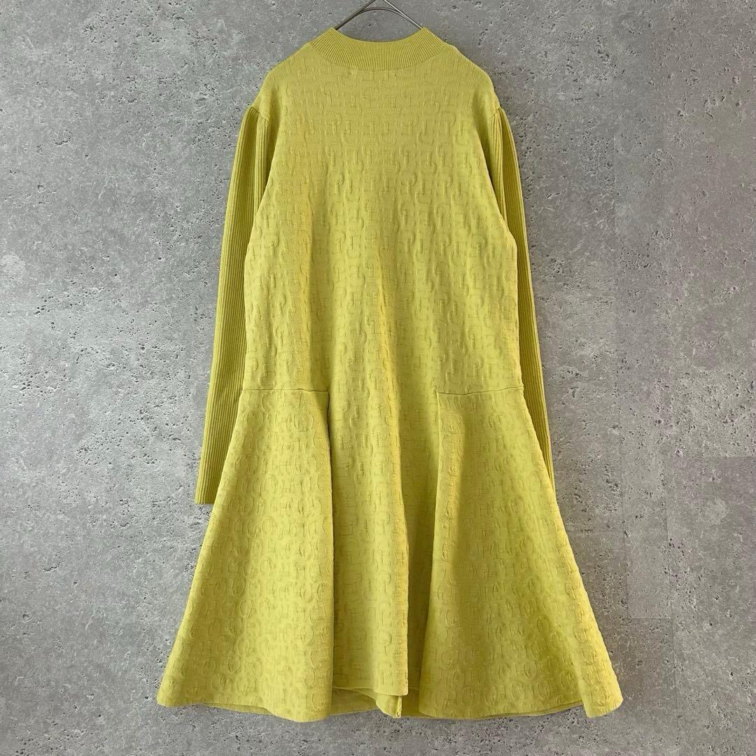 ✨美品✨ セルフォードCELFORD ロゴふくれジャガードニットワンピース 38