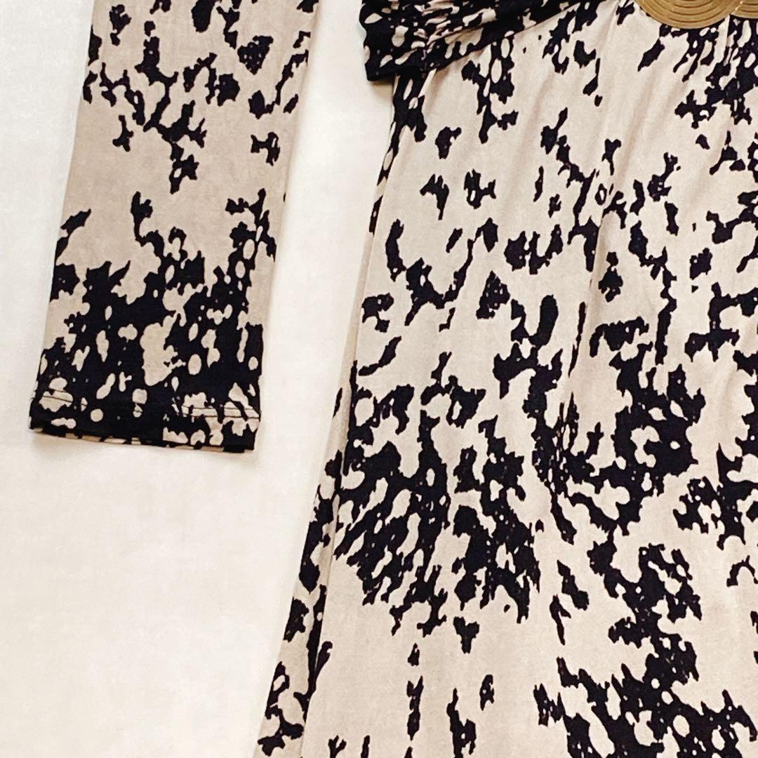 美品 マックスマーラ 白タグ カシュクール マキシ丈ワンピース 総柄