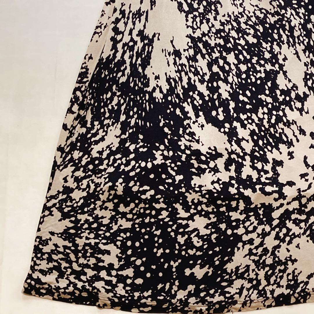 美品 マックスマーラ 白タグ カシュクール マキシ丈ワンピース 総柄