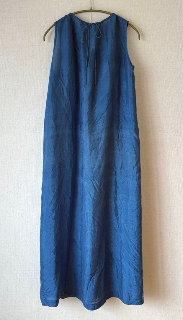 45R 藍染め　シルクドレス　フリーサイズ