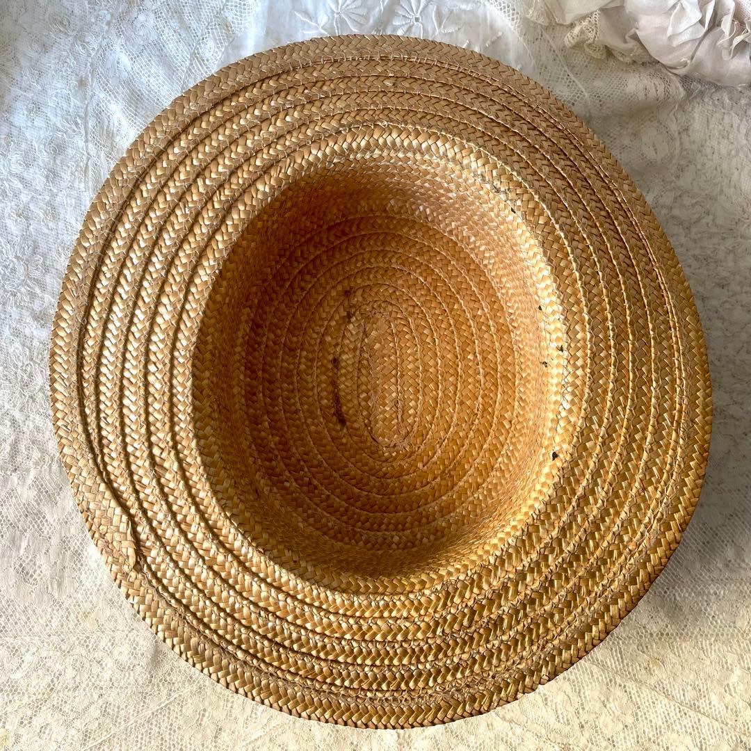 チャイルドハット　カンカン帽　フランスアンティークヴィンテージ　麦わら帽子