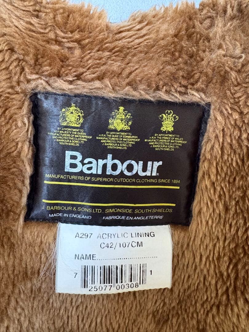 Barbour ライナー　インナーベスト A297 C42/107CM