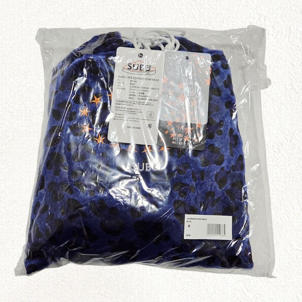 AFB × SUBU LEOPARD STAR MULE ブルー サイズ1