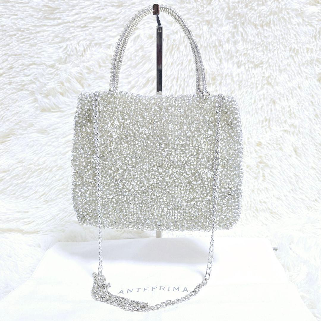 美品✨人気色シルバー✨アンテプリマ スクエア ミディアム シルバー