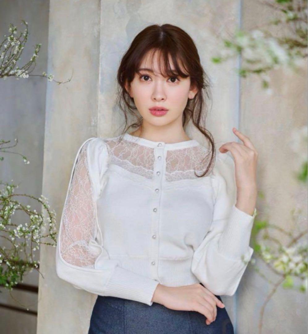 Herlipto☆Open Sleeve Lace Cardiganカーディガン