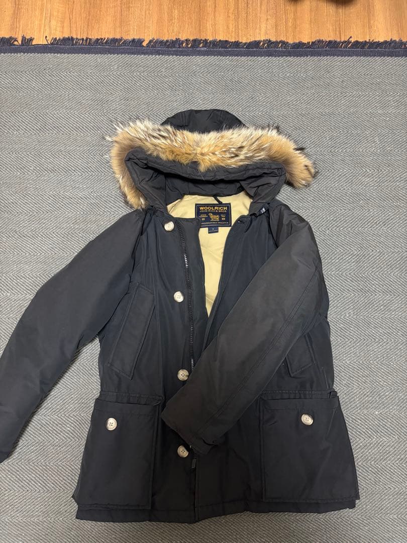 WOOLRICH ダウンジャケット M ネイビー ファー付き