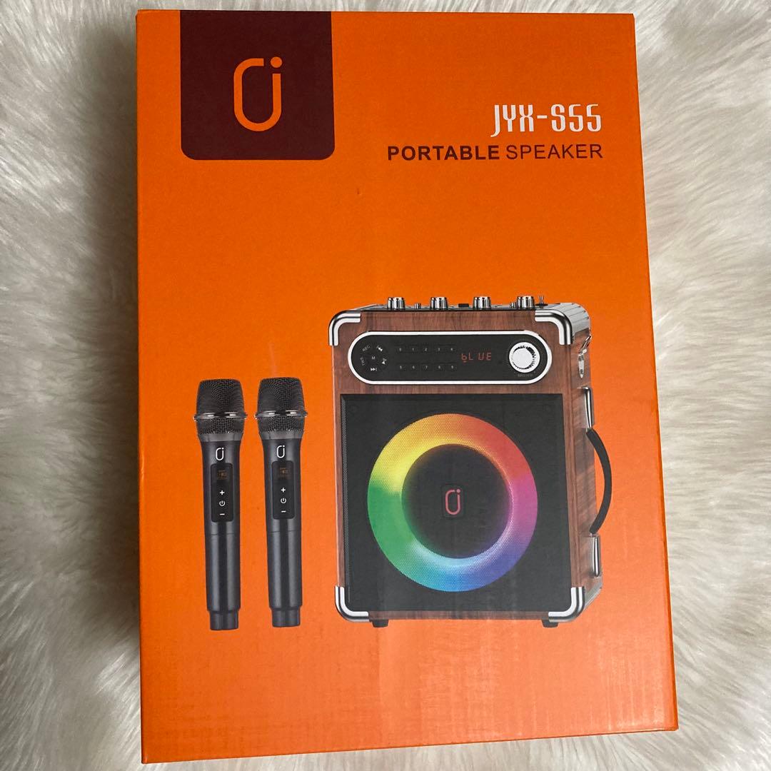 カラオケ スピーカーセット ワイヤレスマイク2本 拡声器 Bluetooth