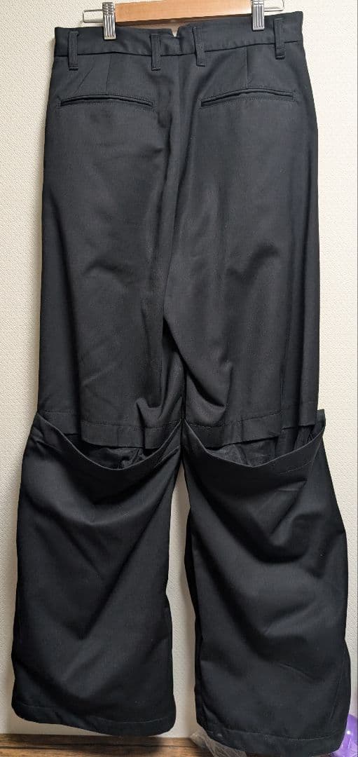 【GRANCY】チュール レイヤードデザイン スラックス　M　ブラック