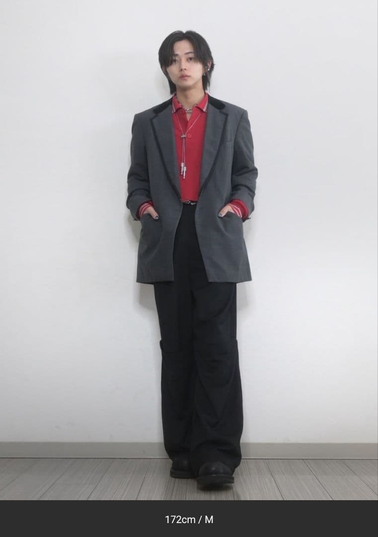 【GRANCY】チュール レイヤードデザイン スラックス　M　ブラック