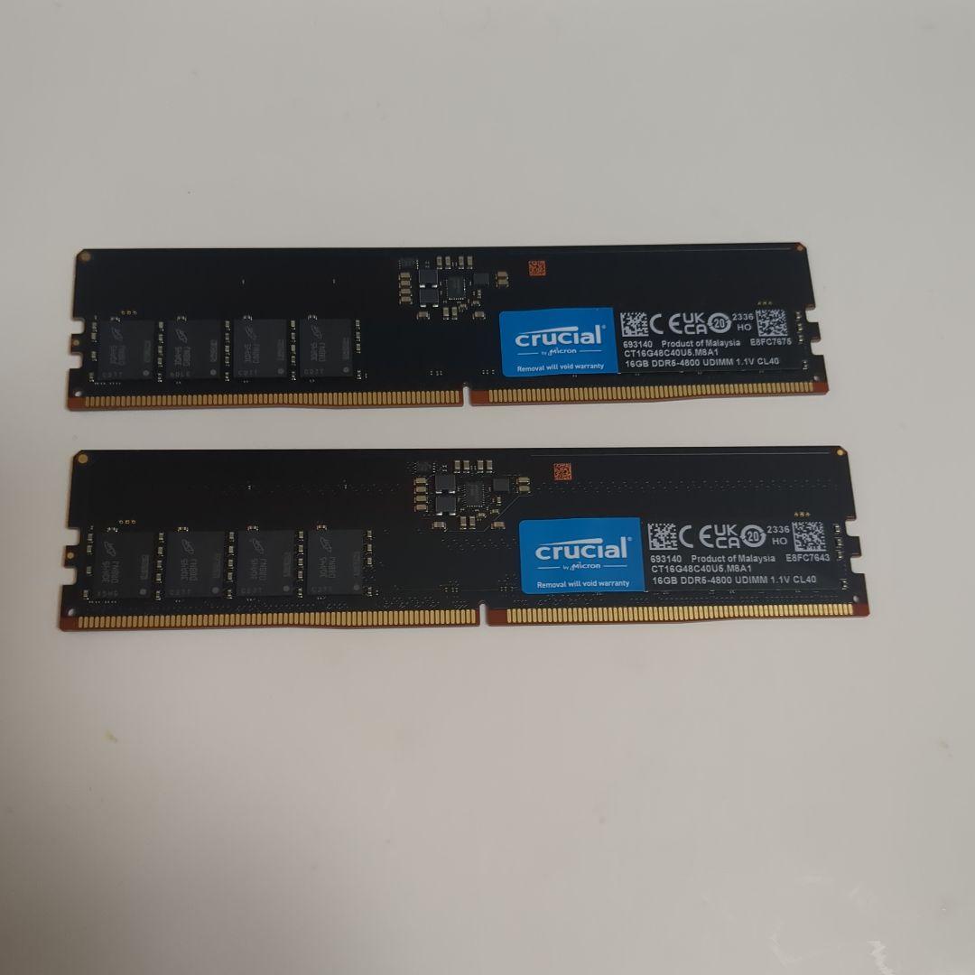 crucial DDR5-4800 32GB (2x16GB) メモリ