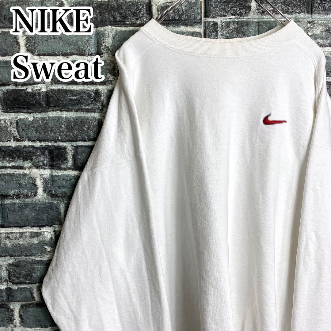 USA製 ナイキ☆スウェット トレーナー 古着 白タグ 90s 刺繍ロゴ hu2