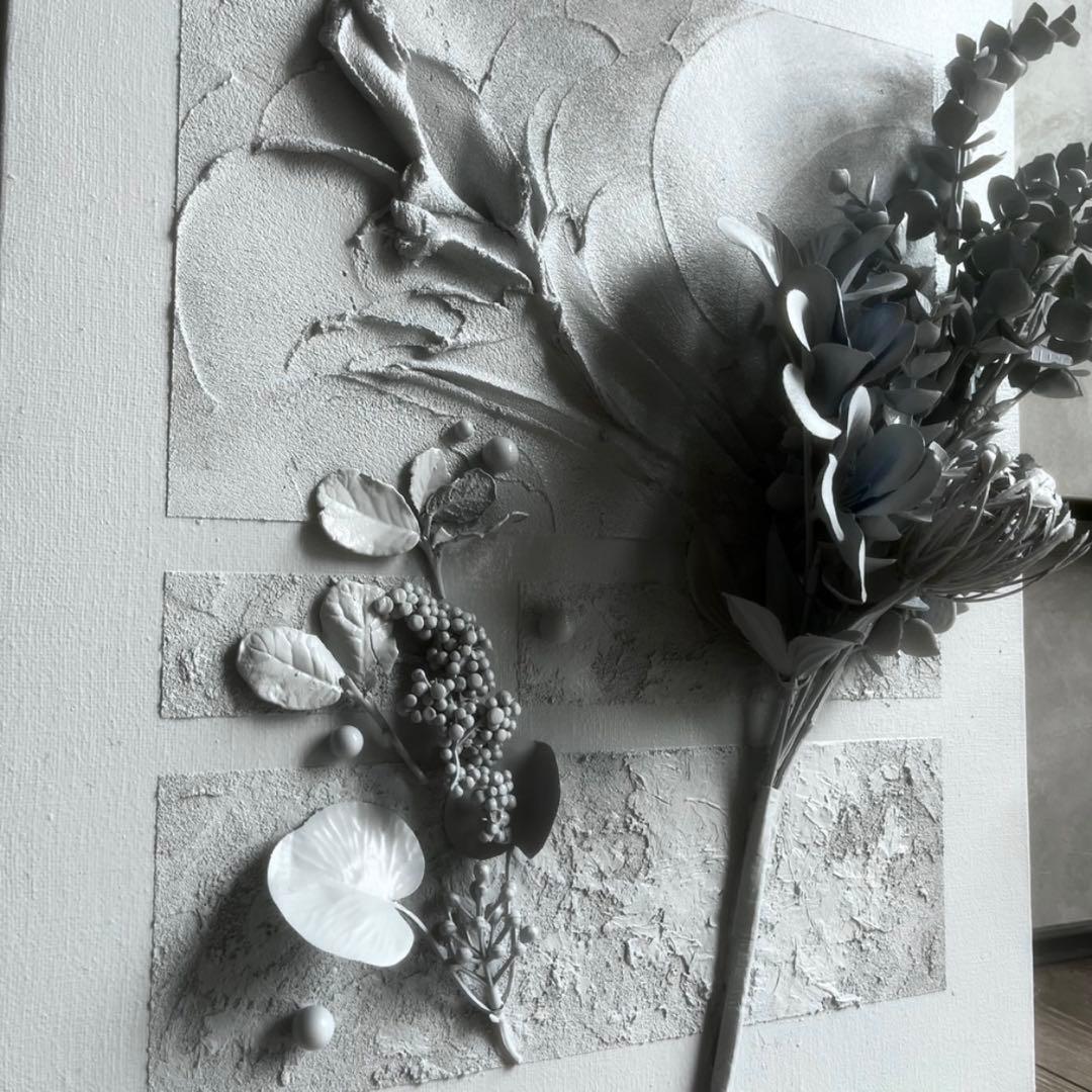 現代アート　花　45.5×38㎝　大きめ　モダン　アートパネル　インテリア