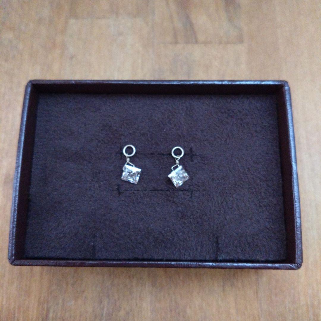 agete クリア ダイヤモンド型チャーム