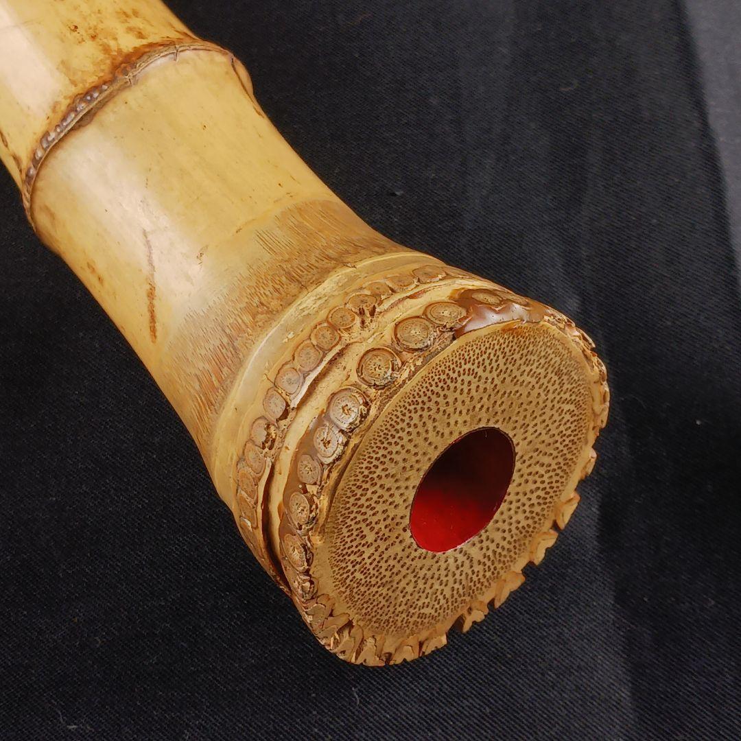 Y3110-6 琴古流 尺八 竹堂製 銀三線 全長55㎝ 竹製