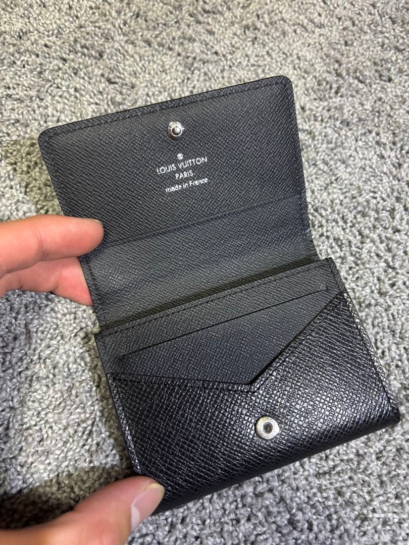 LOUIS VUITTON 名刺入れ ブラック レザー