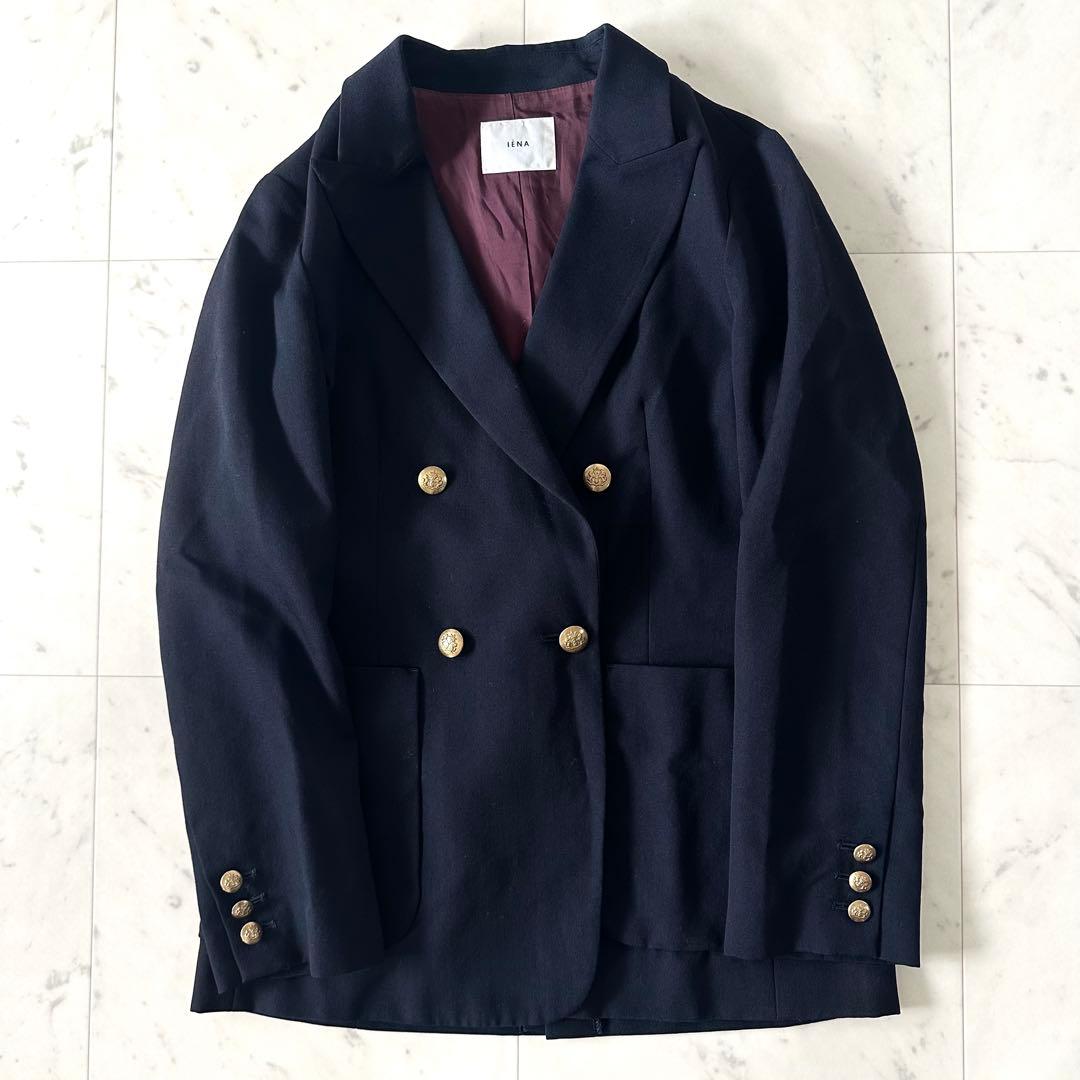 極美品♪イエナ ダブルブレストジャケット 金ボタン 紺ブレ テーラード