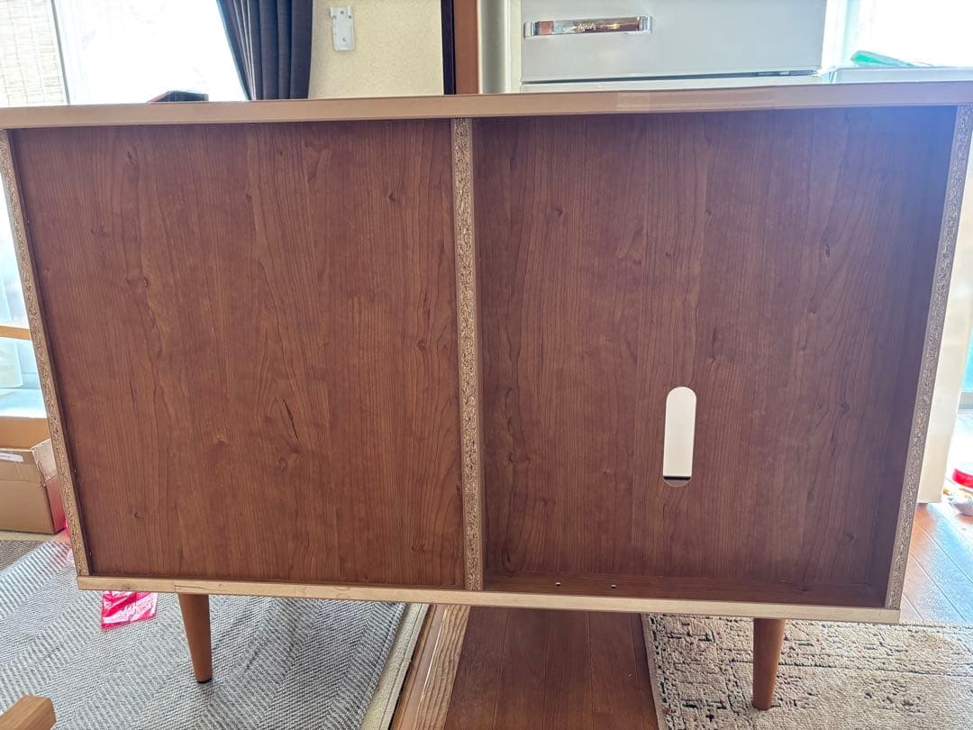 ブラウン木製キャビネット 中型 3引き出し