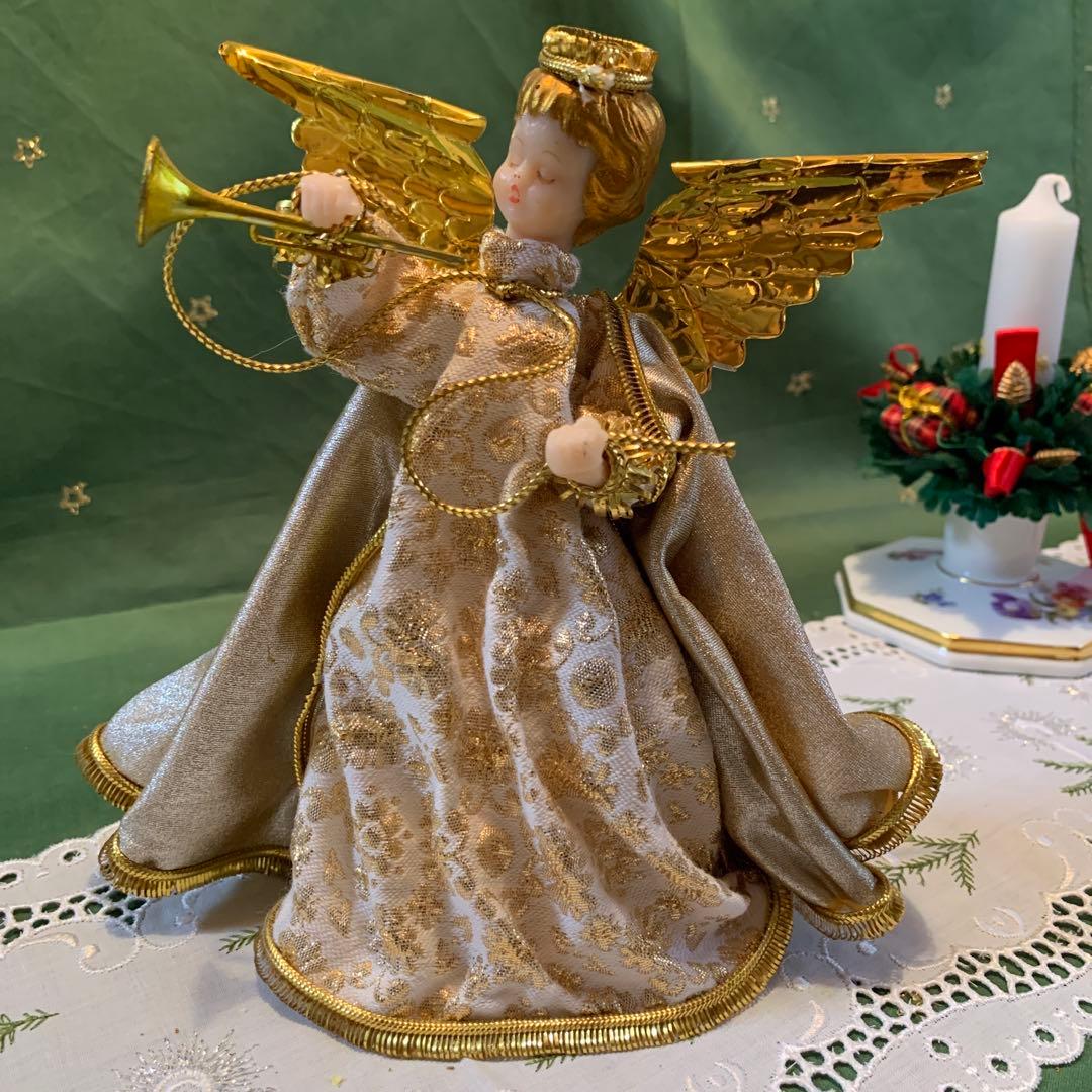 西ドイツ製　レア・ビンテージのkoeste社のラッパを吹く天使！豪華で可愛い！