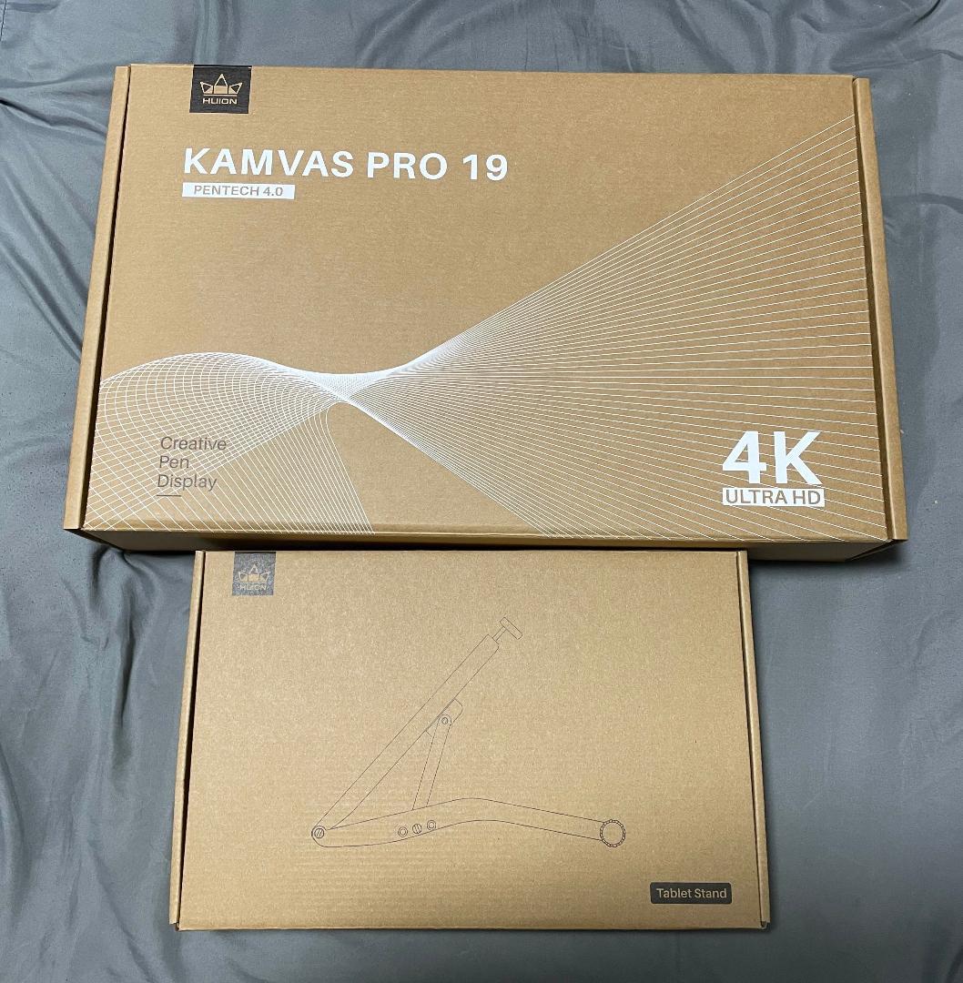 【スタンド付き美品】HUION KAMVAS PRO19　4K液晶ペンタブ